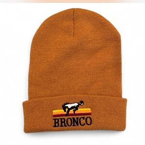 Bronco Orange Knit Beanie